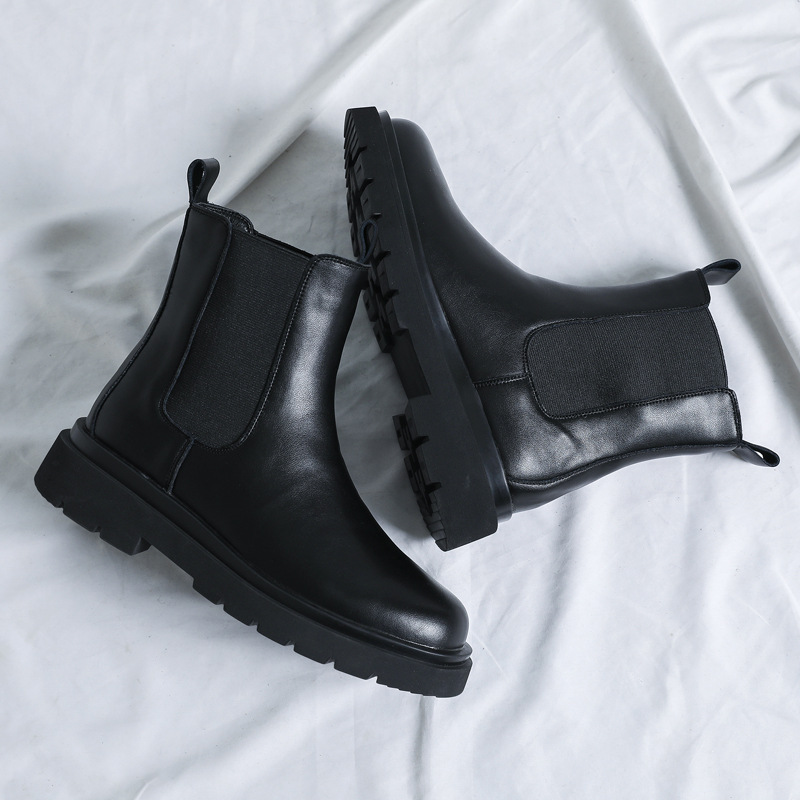 Herren-Chelsea-Stiefel, gefüttert, britischer Stil