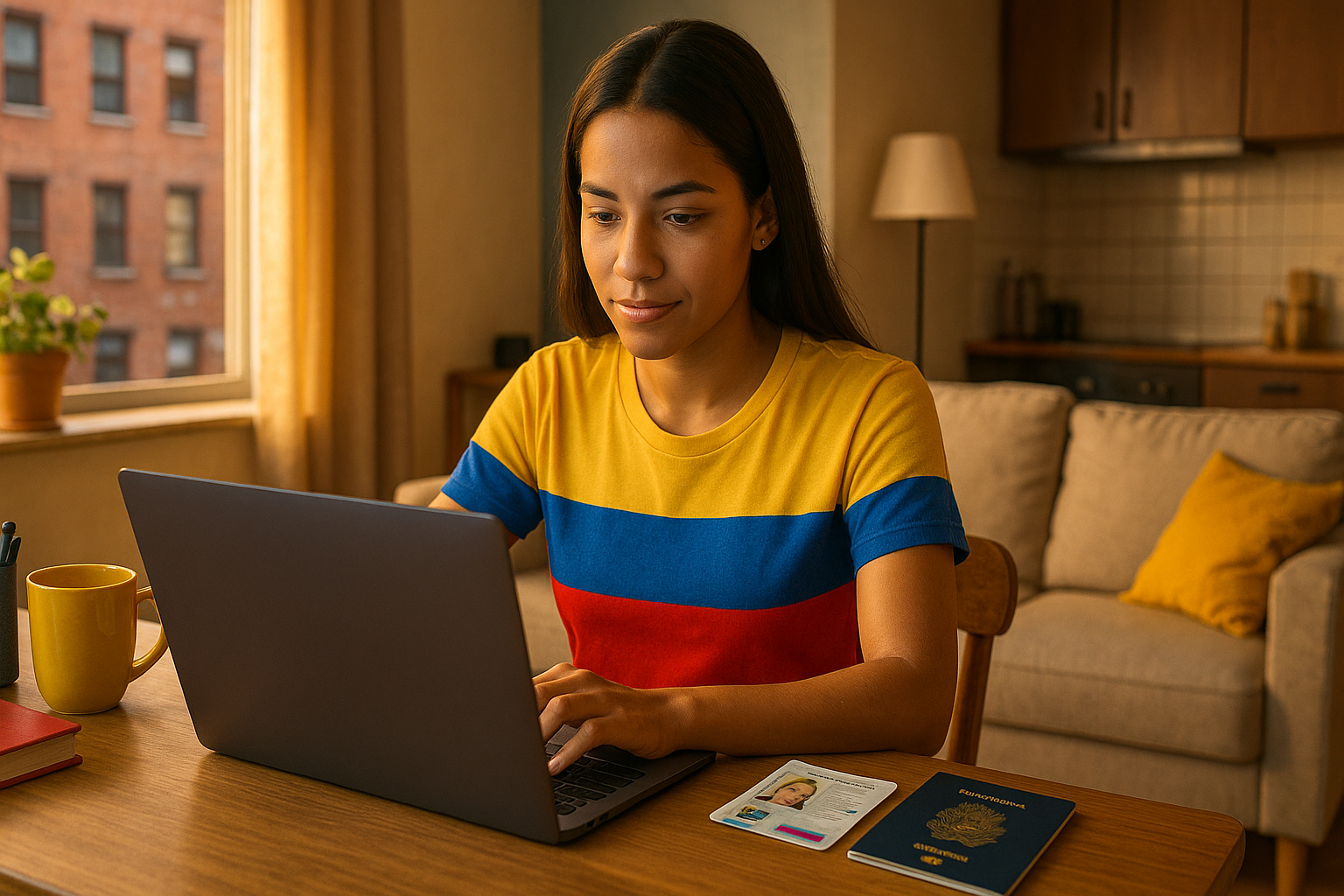 Venezolano en el exterior tramitando antecedentes penales desde laptop