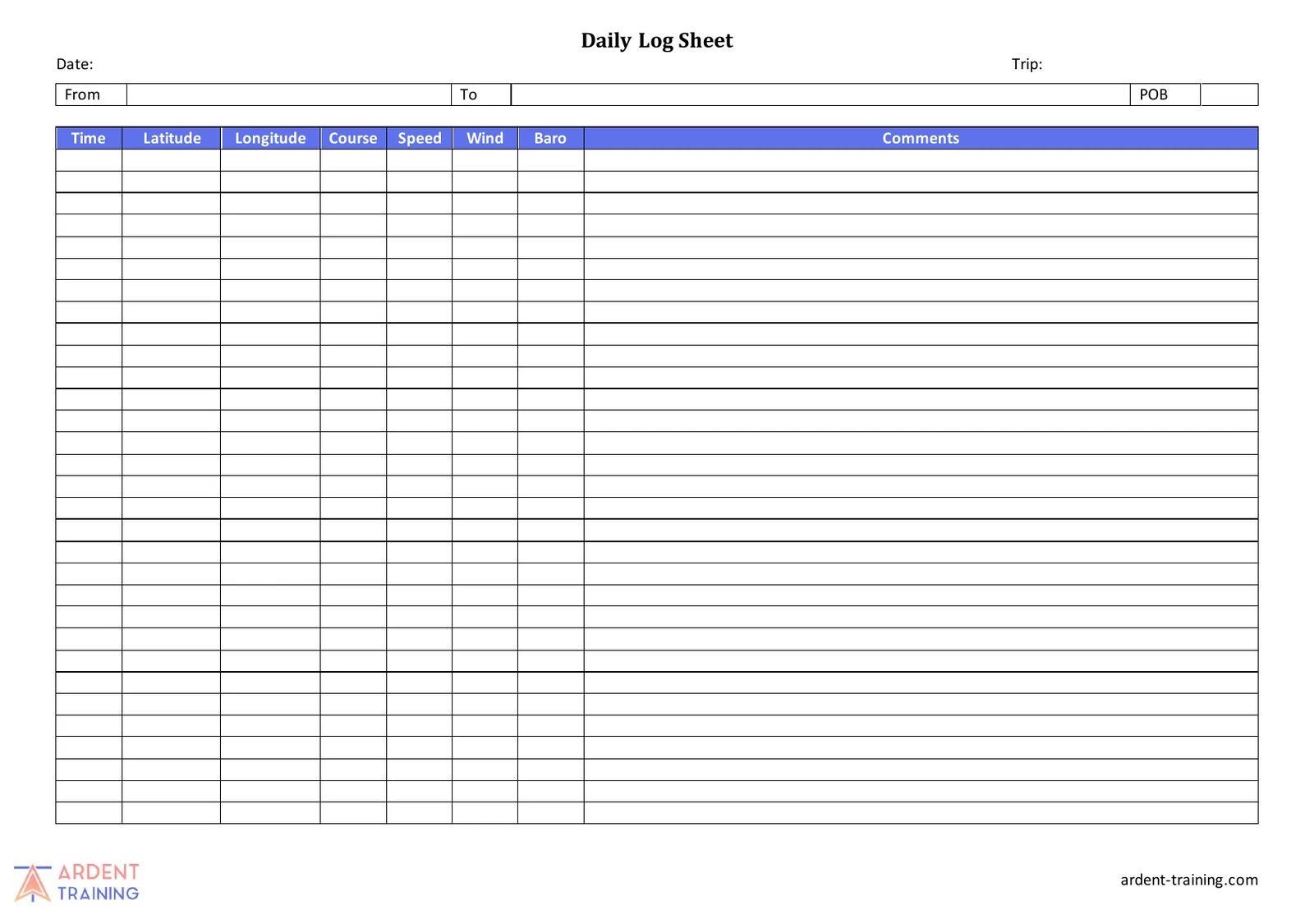Log Sheet Simplified