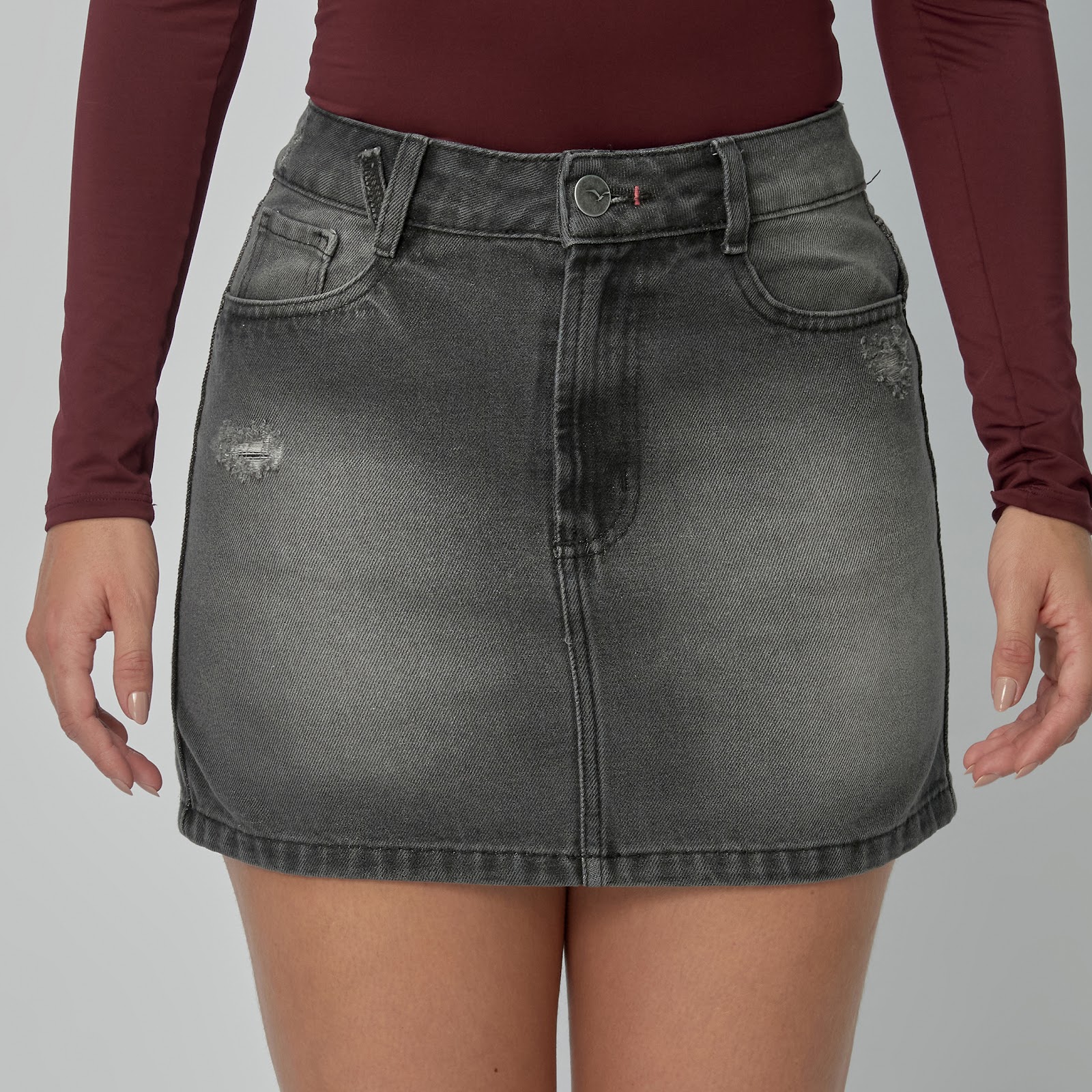 Falda dama rígida, color Gris - Vista 7