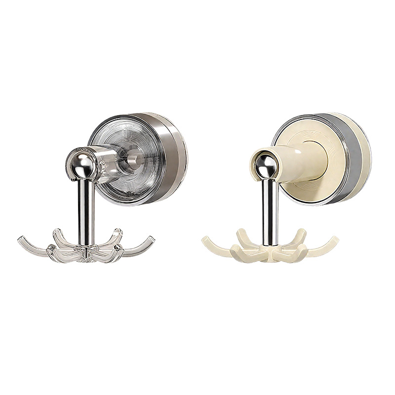 Suction cup wall hook with six hooks, rotatable