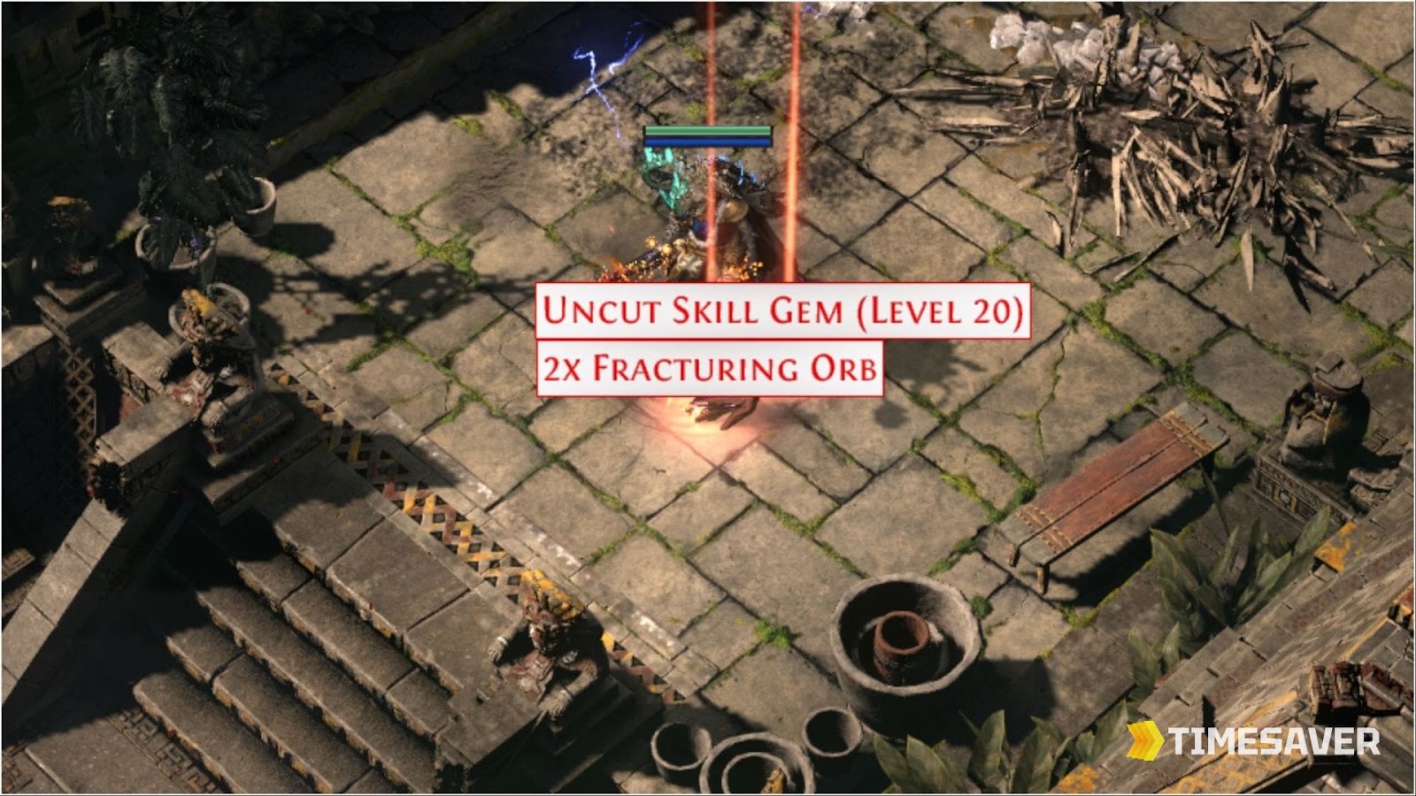 A 2x Fracturing Orb drop in PoE2 from a Ritual summoning-circle boss — the payoff that makes the Crux of Nothingness worth farming.