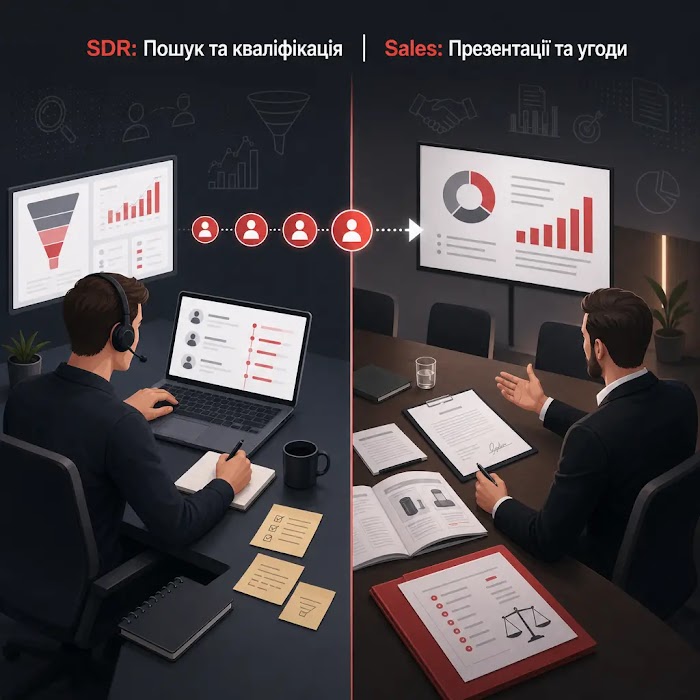 SDR vs менеджер з продажу — Порівняння ролей SDR-спеціаліста та менеджера з продажу