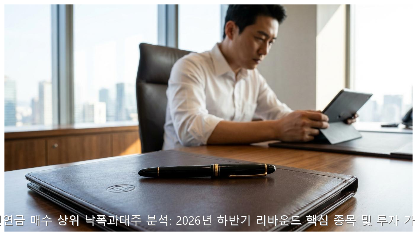 국민연금 매수 상위 낙폭과대주 분석: 2026년 하반기 리바운드 핵심 종목 및 투자 가이드 핵심 안내 및 분석 인포그래픽 (3)
