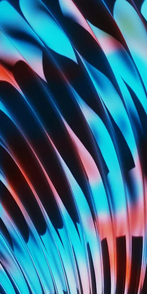 Abstract Glowing Curved Metallic Fins 4K Wallpaper Background