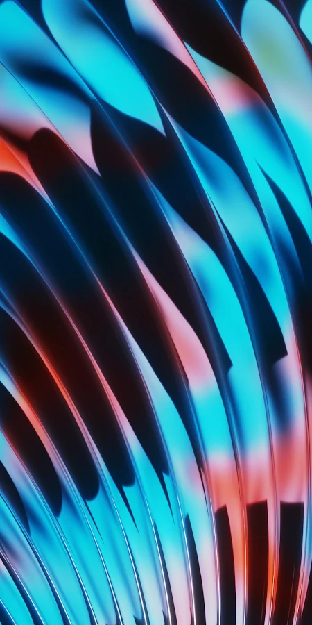 Abstract Glowing Curved Metallic Fins 4K Phone Wallpaper