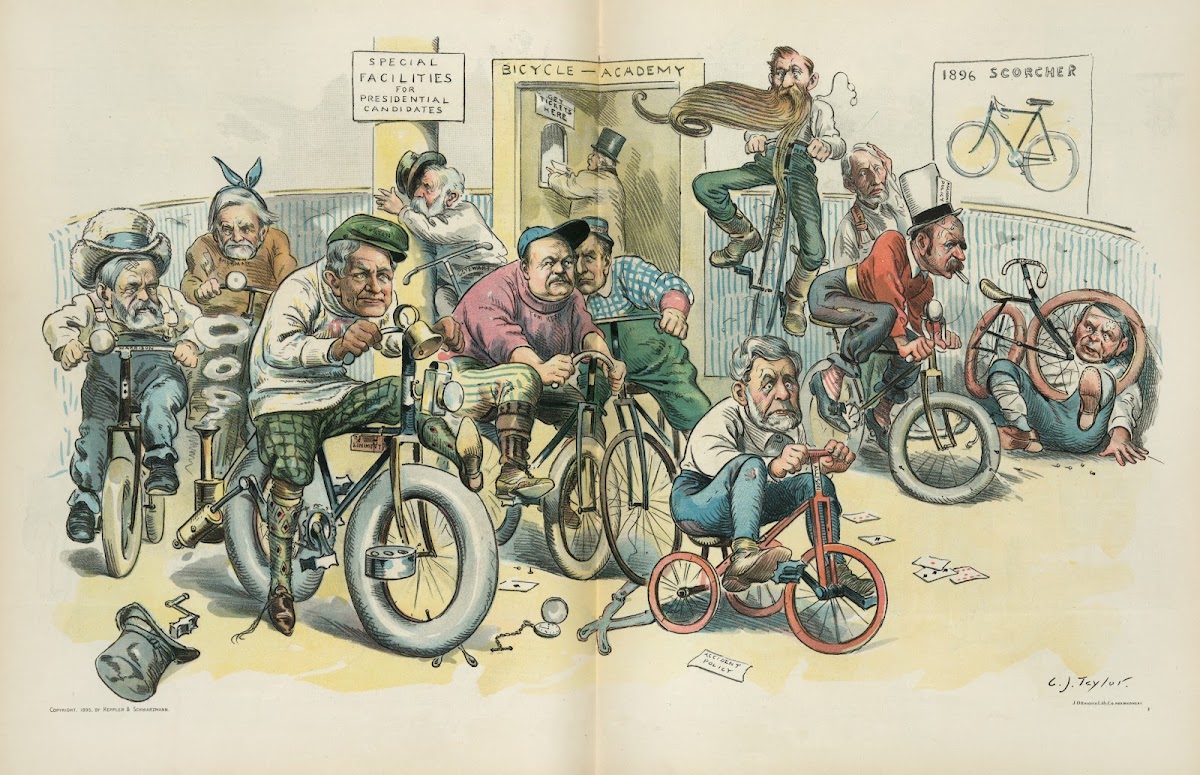 Presidential aspirants take to the wheel 1895