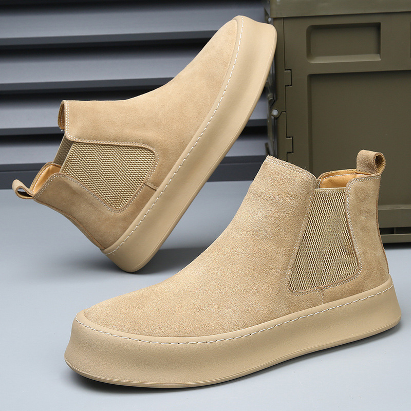 Herren-Chelsea-Stiefel aus Echtleder, gefüttert