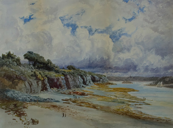A View of a Coastal Inlet on a Cloudy Day