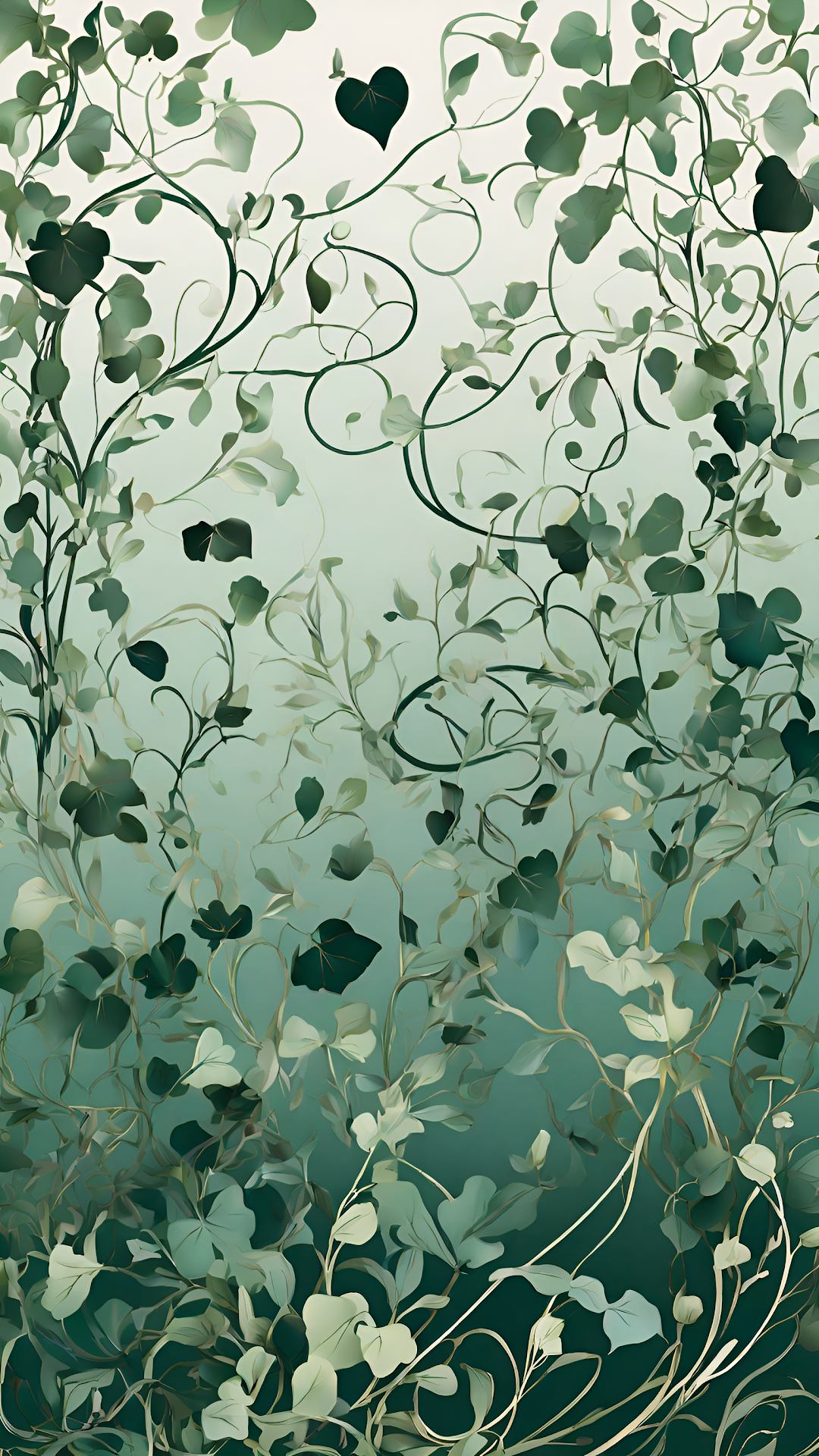 Lush Green Botanical Vine Pattern Texture Art - Free 4K mobile Wallpaper