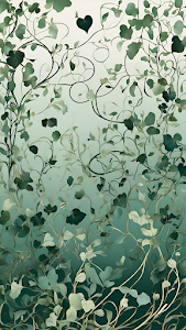 Lush Green Botanical Vine Pattern Texture Art