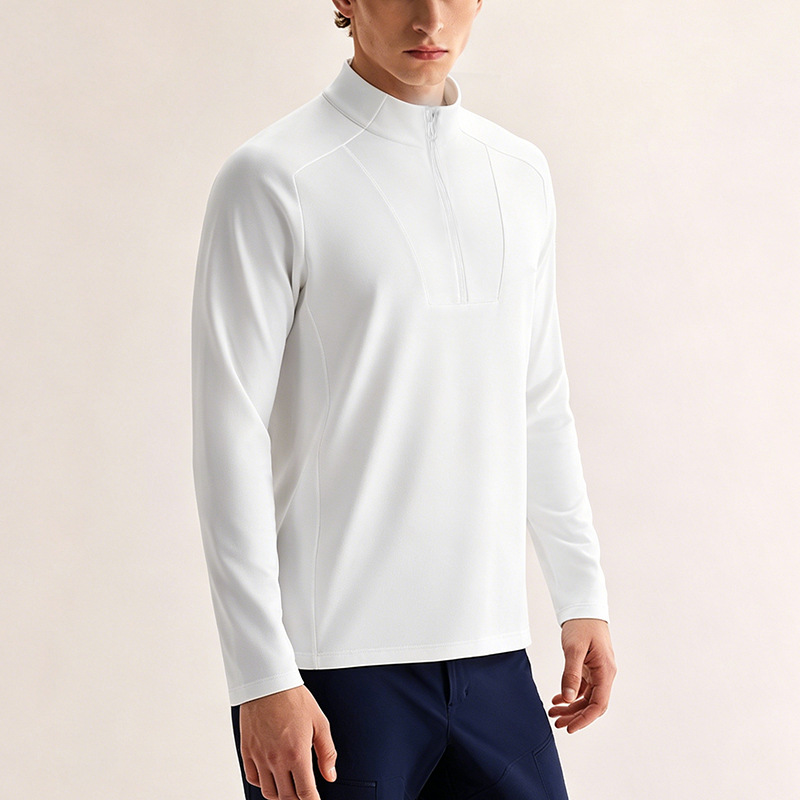 Funktions-Sportshirt mit halbem Reißverschluss