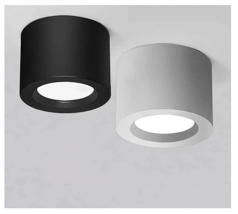 LED surface-mounted light round, stainless steel