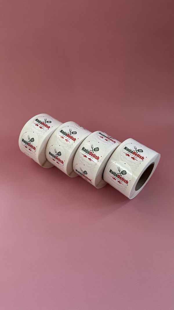 Labels on Rolls printed by Sticky Sitch Melbourne