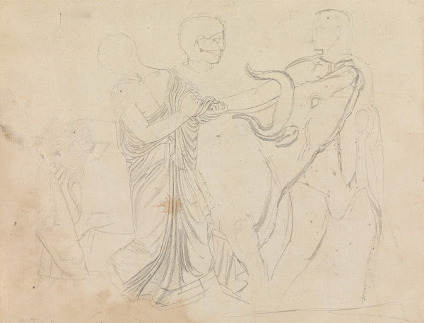 Figures with a Bull From Parthenon Frieze