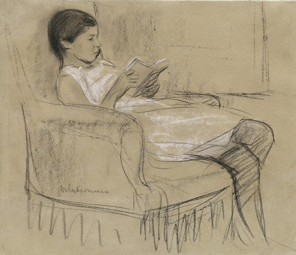The Artists Daughter Käthe Reading in a Chair 1893 1895