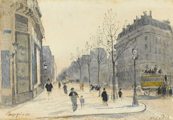 Le boulevard Saint Germain à Paris 1882