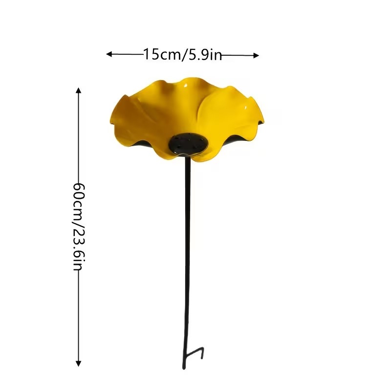 Decorative metal bird feeder in flower shape