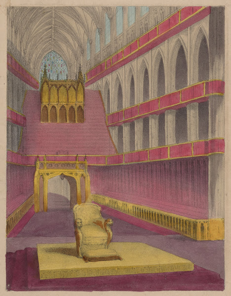 Westminster Abbey fitted up for the coronation of Queen Victoria  changing to th