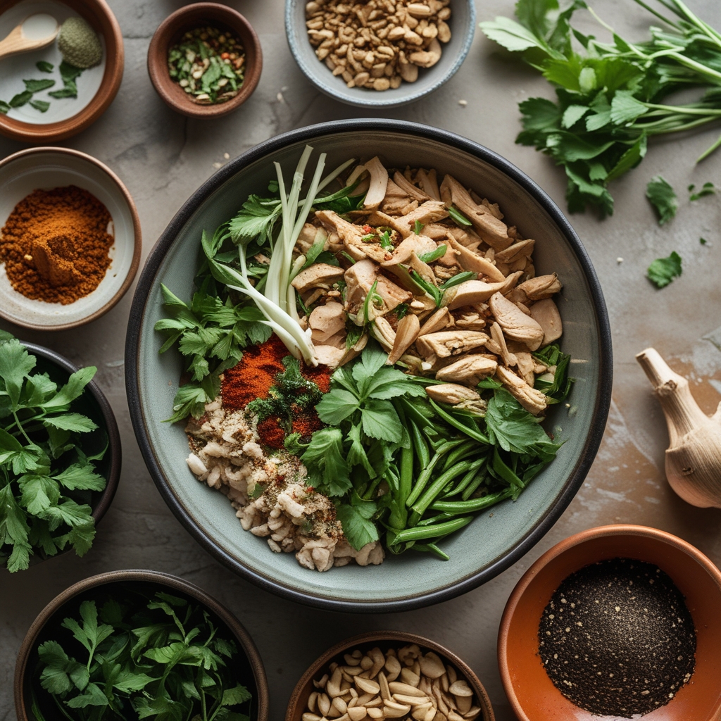 Ingredients for Thai Peanut Chicken Buddha Bowl - Easy Homemade Flavorful Meal Prep