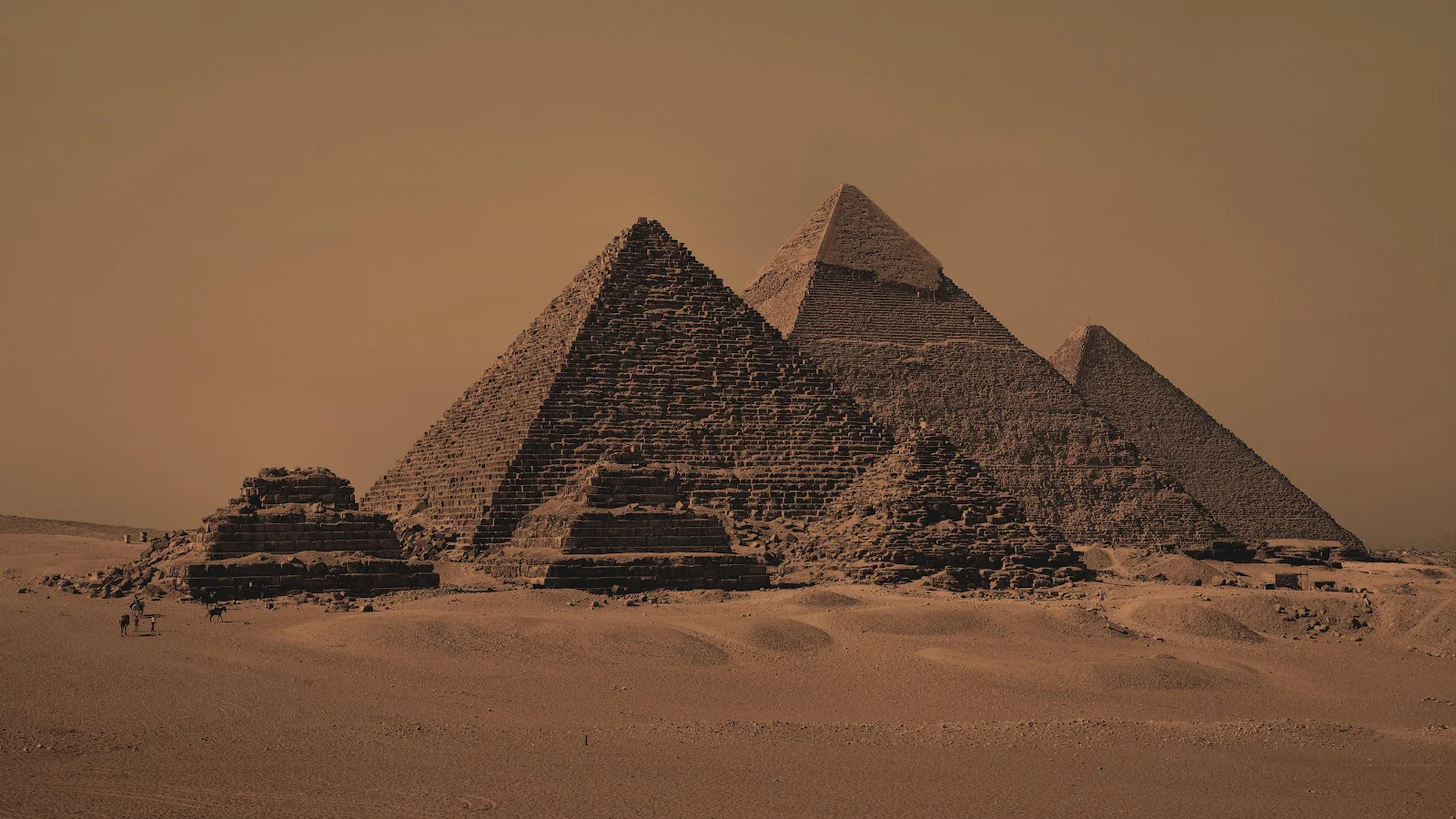 Egyptian Pyramids, Giza, Ancient Egypt, Landmark 4K Desktop Wallpaper