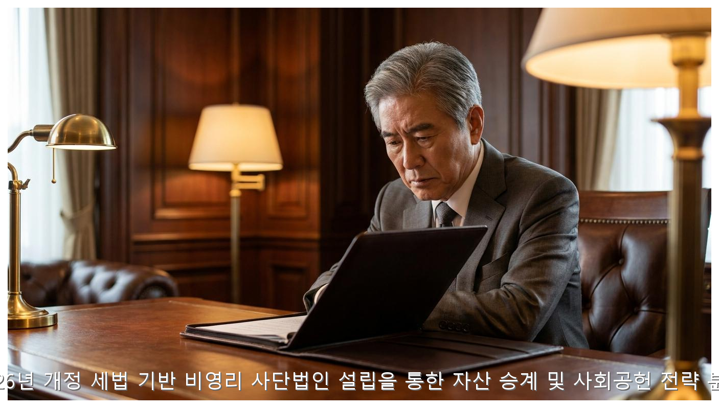 2026년 개정 세법 기반 비영리 사단법인 설립을 통한 자산 승계 및 사회공헌 전략 분석 핵심 안내 및 분석 인포그래픽 (2)