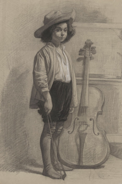 Jongen staande bij een cello 1874   1925