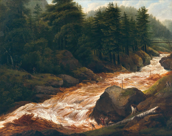 Loggers At A Mountain Torrent 1837
