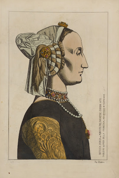 Battista Sforza de Montefeltro duchesse DUrbin 1470 Tableau de Pier Della France