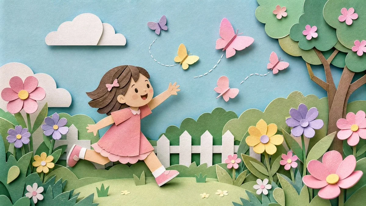 Ilustración de papel en capas plegada
