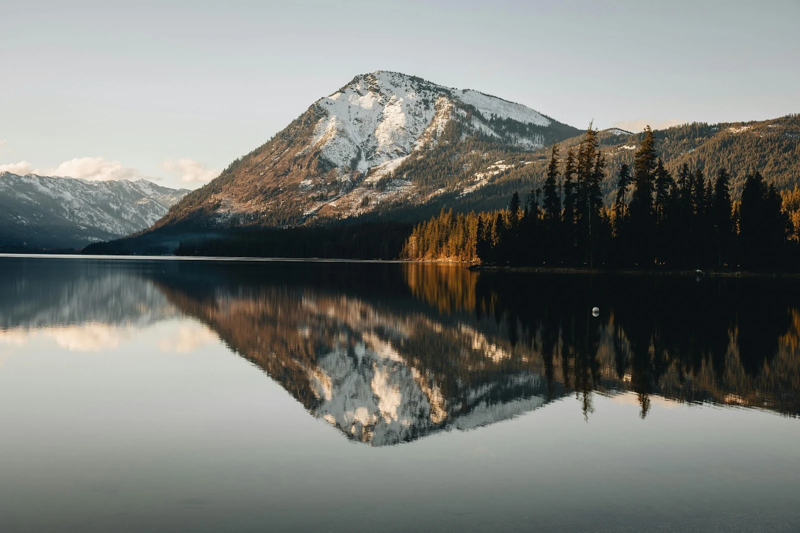 Mountain Reflection on Calm Lake - Landscape Photography 5K Wallpaper (5445x3630)