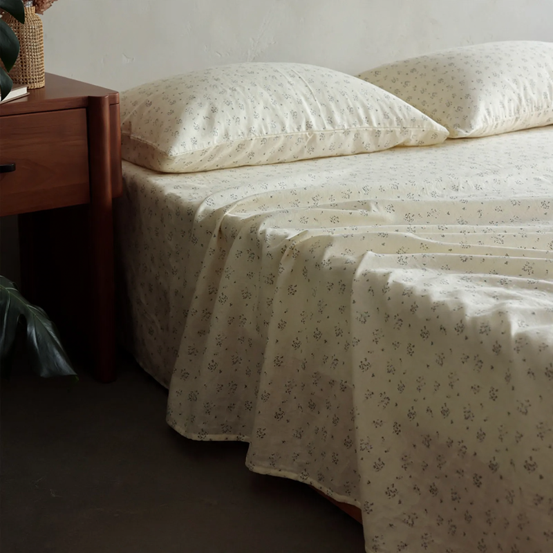 Baumwoll-Bettwäsche-Set mit Blumenmuster