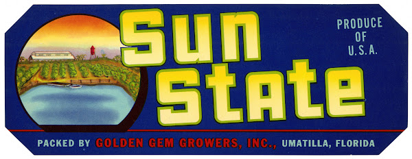 Sun State Produce Label 1930 1950