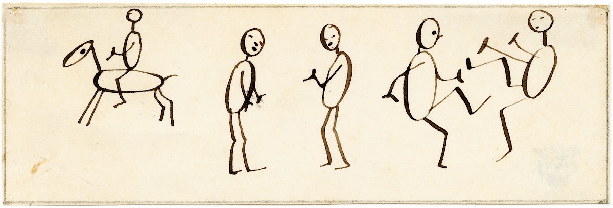 Pratende en dansende mannetjes mannetje te paard