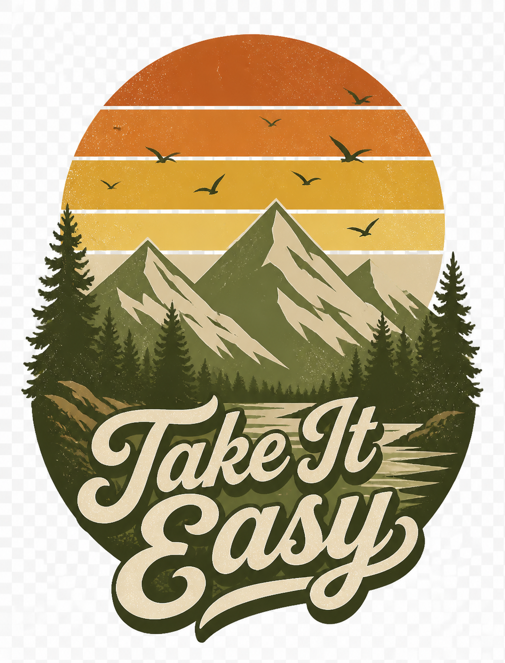 Paisaje retro minimalista con formas geométricas