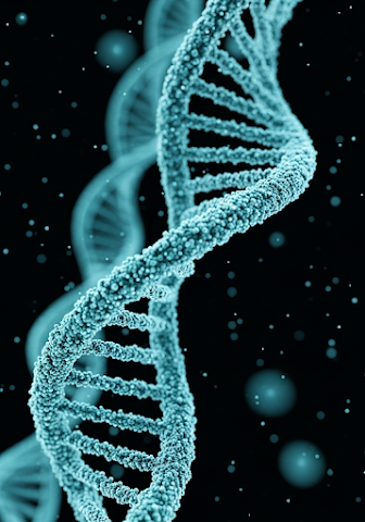 Luminous DNA Double Helix | Sparkling Sci-Fi Blue