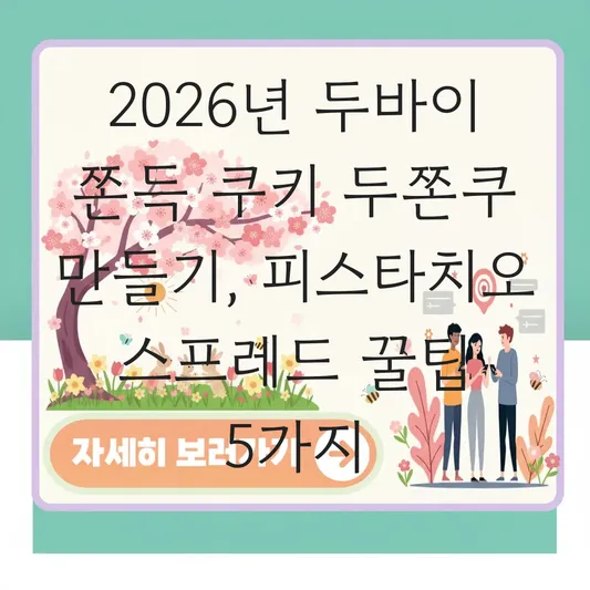 두바이 쫀득 쿠키 두쫀쿠 만들기 피스타치오 스프레드 활용 홈베이킹 팁 대표 이미지