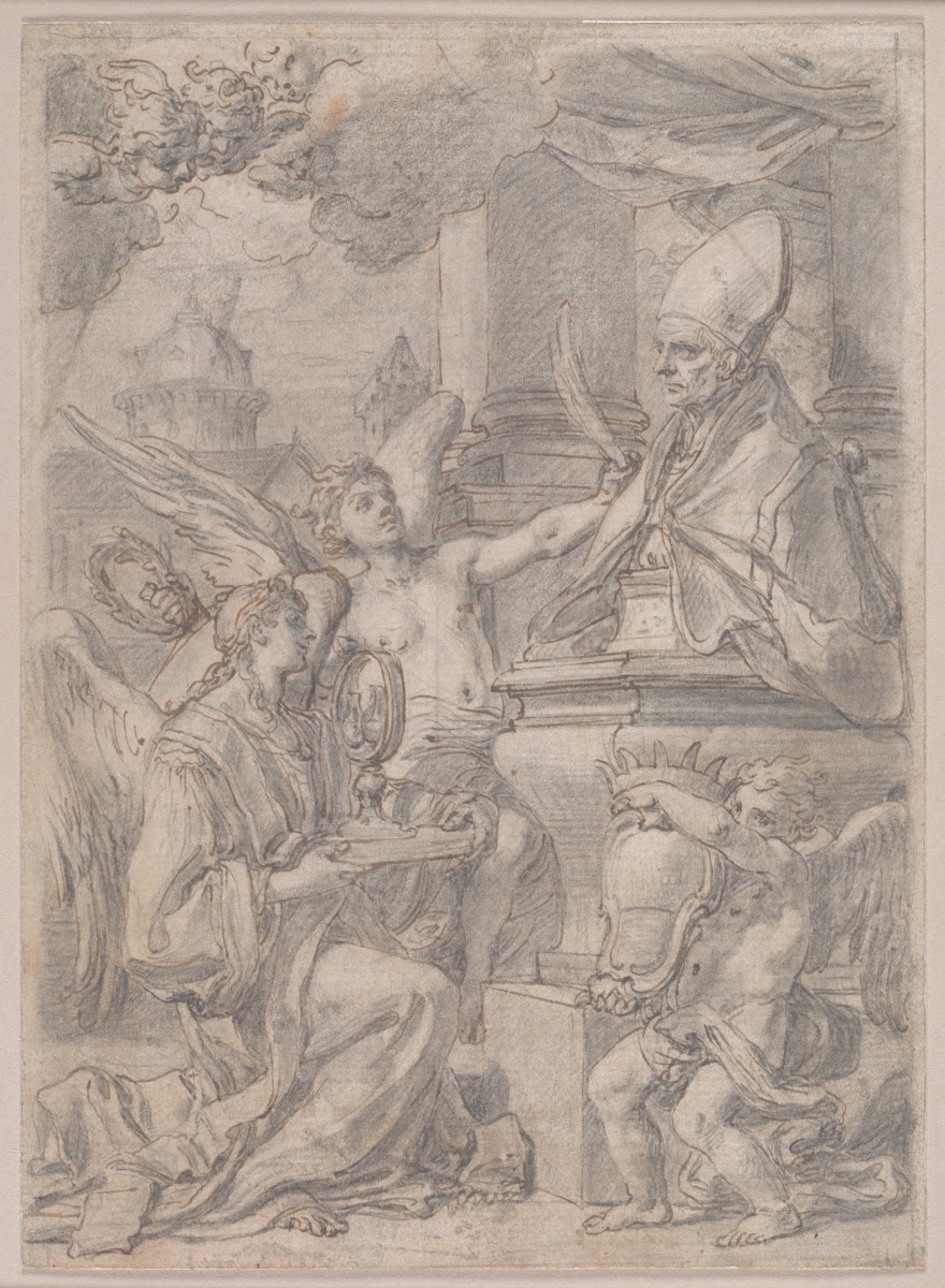 Drawing for a Frontispiece Bust of Saint Gennaro Adored by Angels 173233