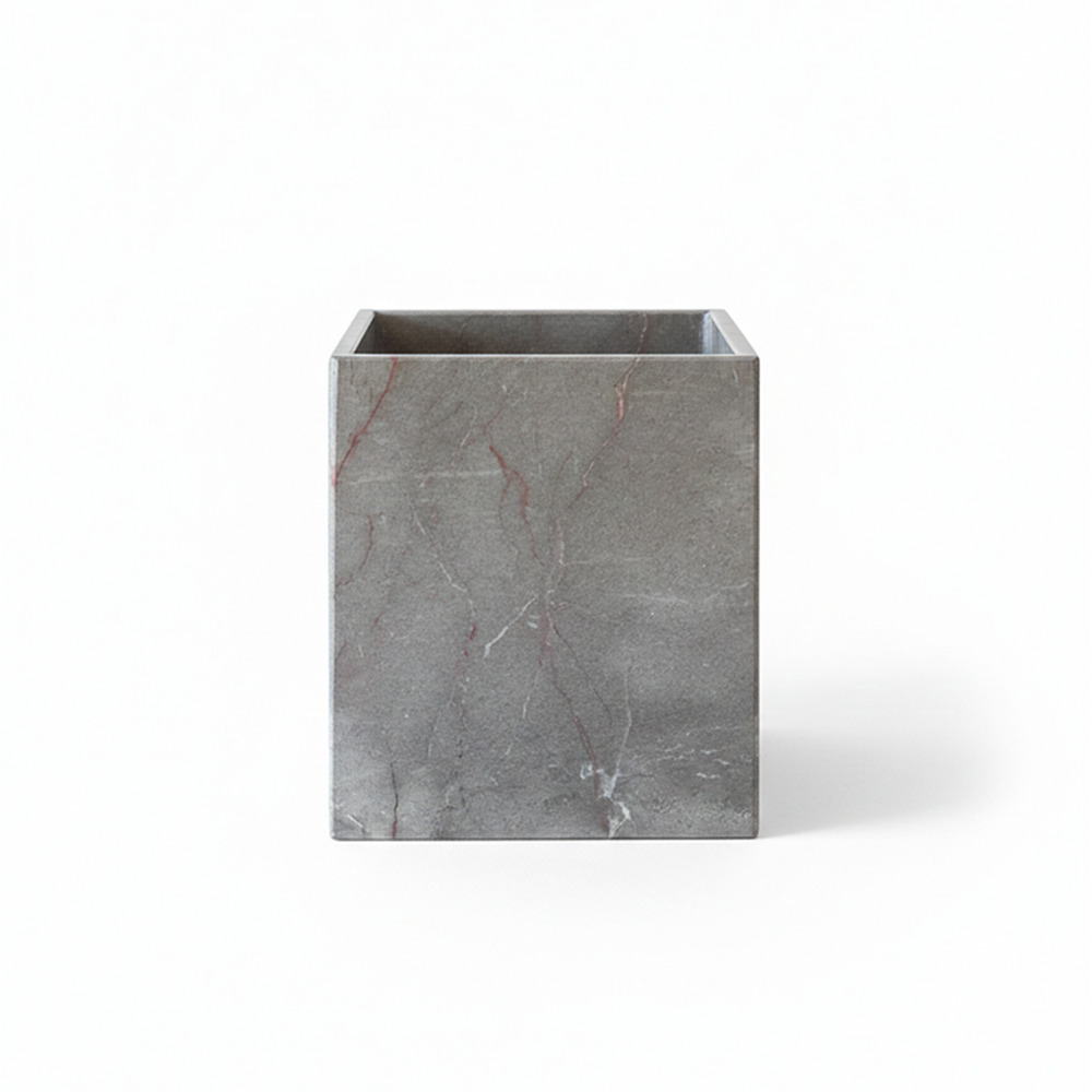 Bote de basura de mármol para baño Nookmesa™ color gris Santo Tomás