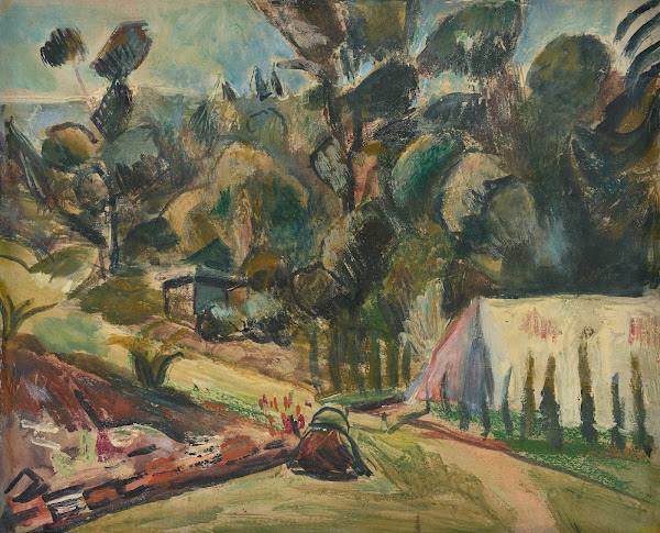 Landschaft mit Zelt 1935