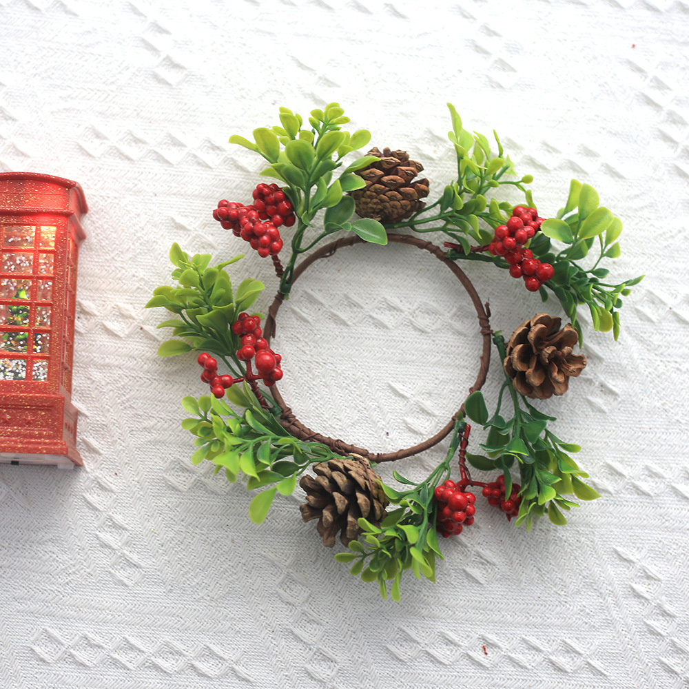 Christmas candle wreath with pine cones, 18 cm