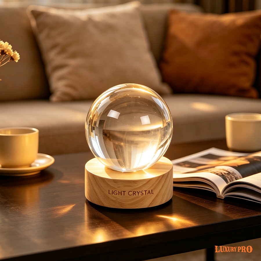 Engraved Crystal Ball Base