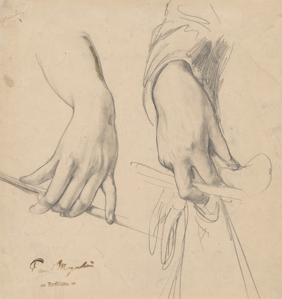A Left Hand Holding a Staff and a Right Hand Holding a Glove and Riding Crop