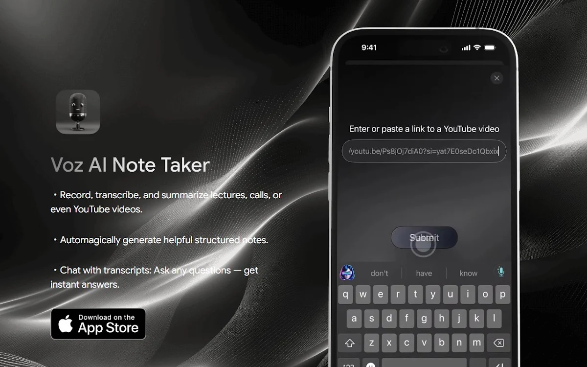 Captura de Voz AI Voice Note Taker