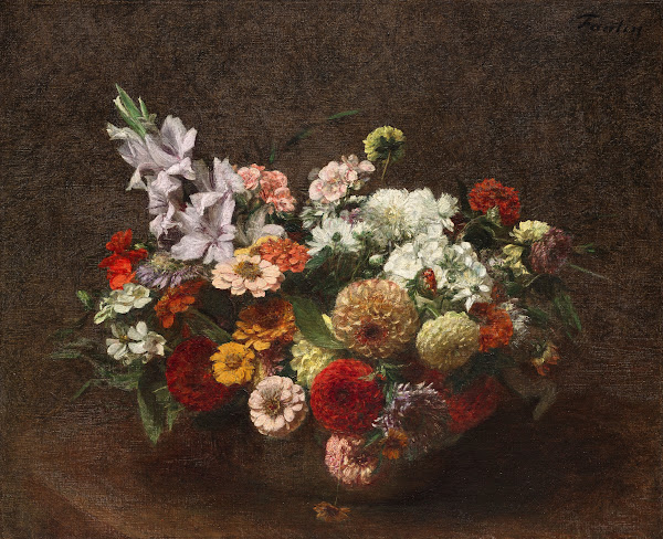 Grand bouquet de fleurs 1900