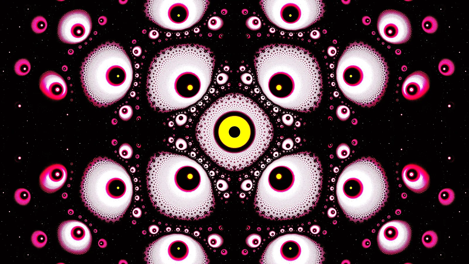 Abstract Pink And Yellow Fractal Eyes - Fractal Digital Art 4K Wallpaper (3840x2160)