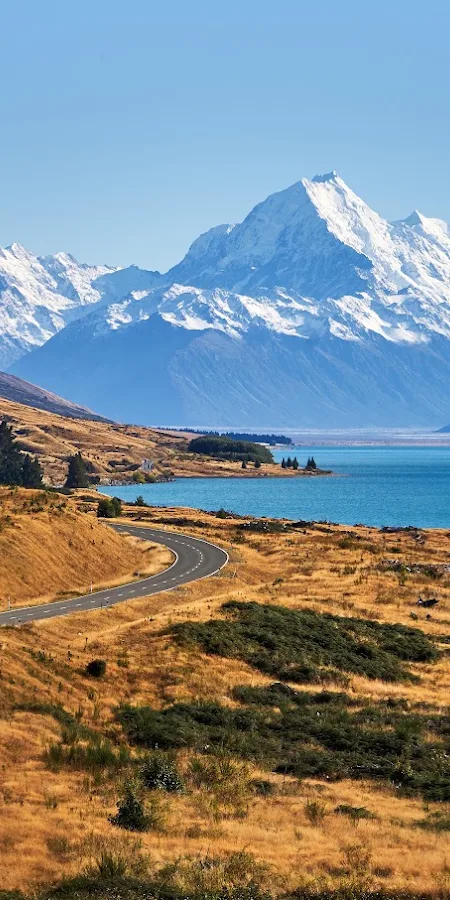 Scenic Road to Mount Cook 5K Phone Wallpaper