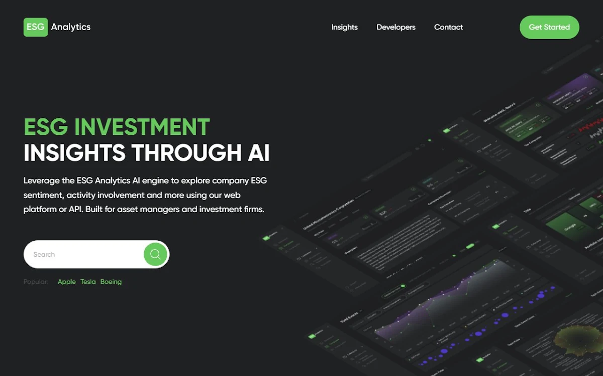 Captura de esganalytics.io