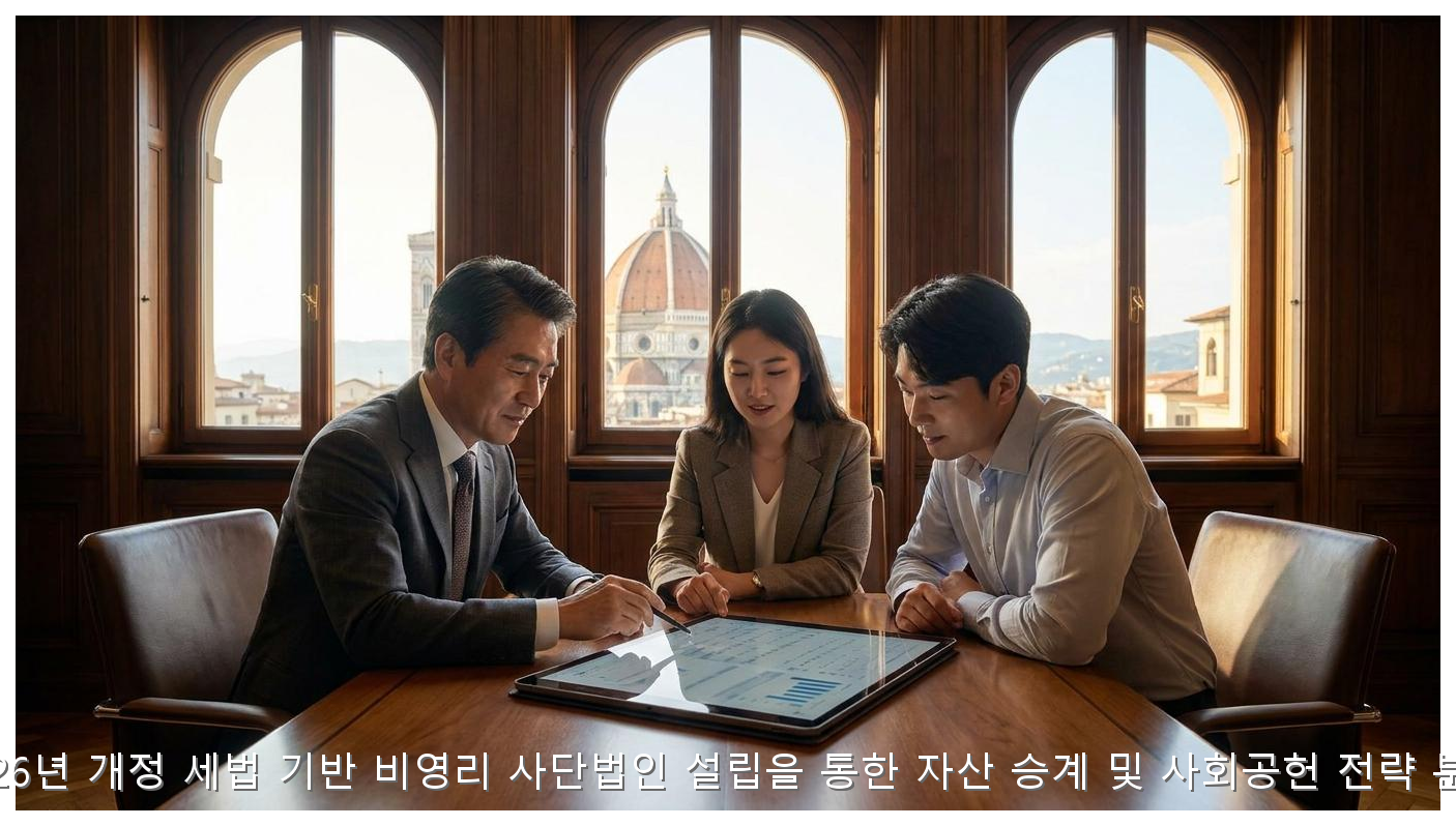 2026년 개정 세법 기반 비영리 사단법인 설립을 통한 자산 승계 및 사회공헌 전략 분석 핵심 안내 및 분석 인포그래픽 (6)