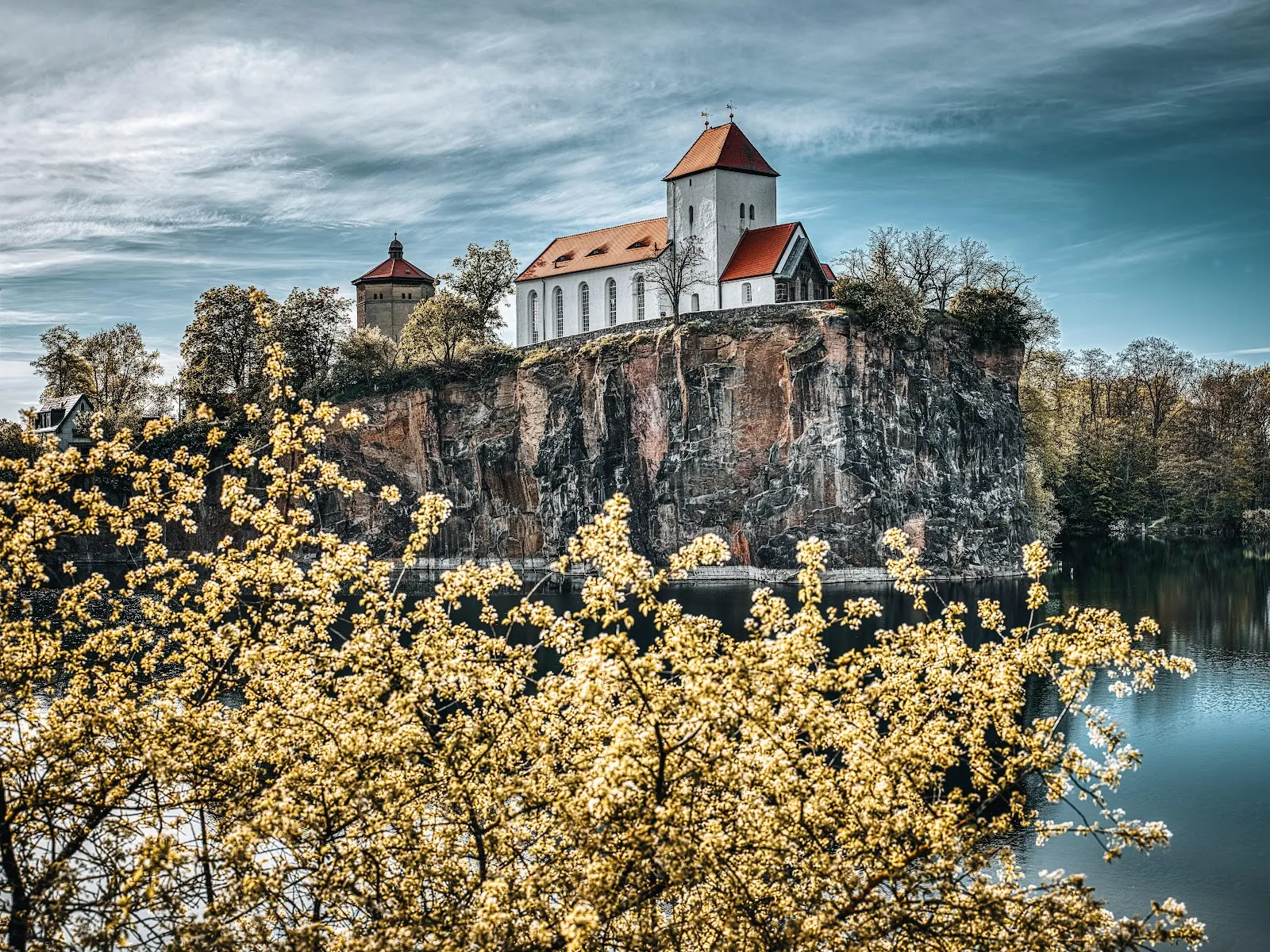 Old Church on a Cliff - Landscape Photography 8K Wallpaper (8248x6185)